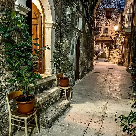 Ferienwohnung I Due Gradoni Stone House Pacentro Exterior foto